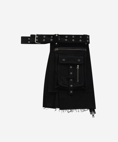 BAJESS LAYERED SKIRT BELT BLACK