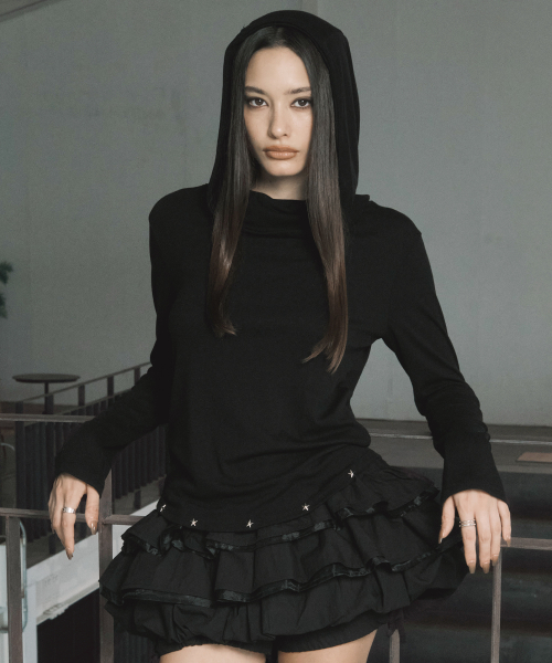 STUD HOODIE BLACK