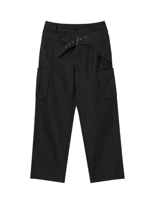 2-PIECE BELT PANTS BLACK