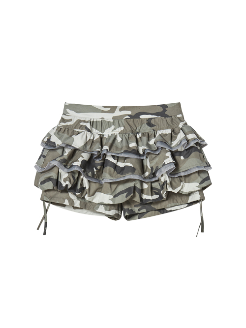 BALLOON FRILL SKIRTPANTS KHAKI