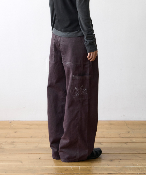 TCM stitch cargo pants (dark purple)