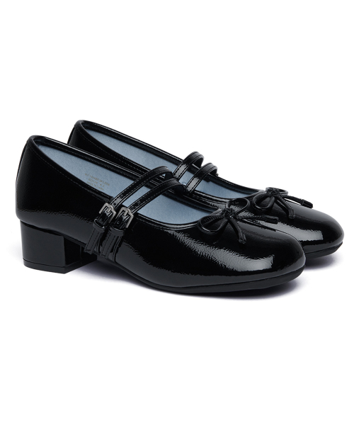 SQUARE TOE TWO STRAP MARYJANES(4CM) - 4 colors