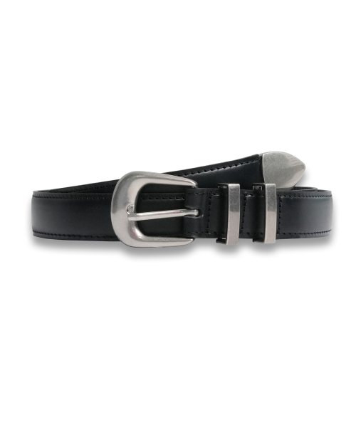 Cowhide Volume Western Belt BLACK