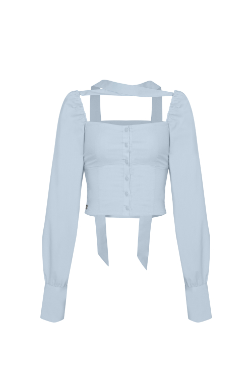 BIANCA SQUARE NECK BLOUSE blue