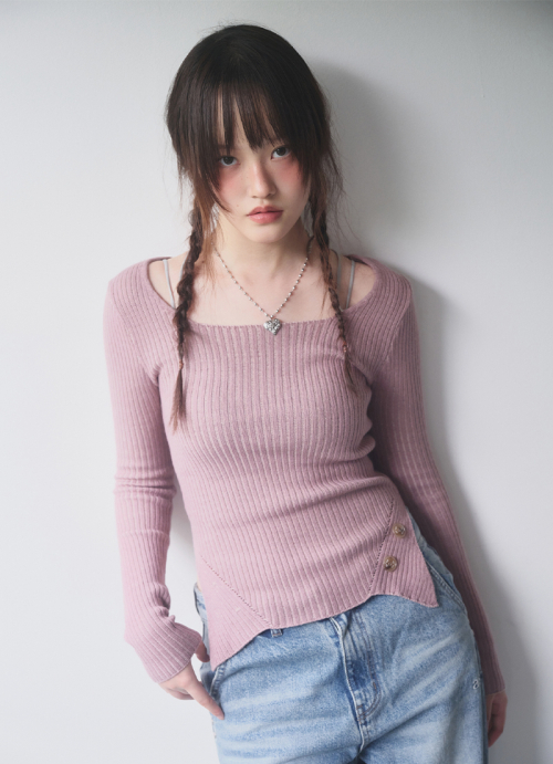 SQUARE TWIM KNIT / PINK