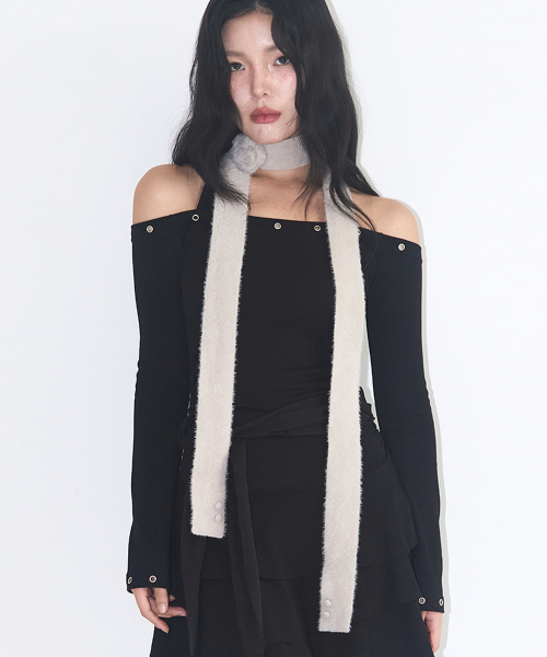 플레르 앙고라 머플러 그레이