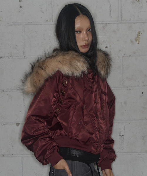 EYELET FUR MA-1 (BURGUNDY) F25ZA003