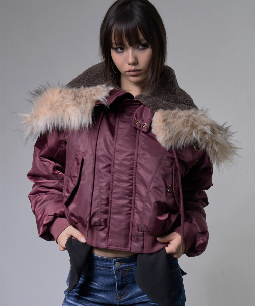 EYELET FUR MA-1 (BURGUNDY) F25ZA003