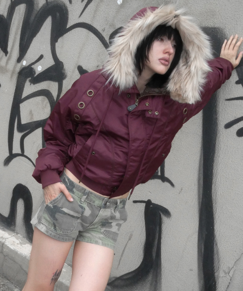EYELET FUR MA-1 (BURGUNDY) F25ZA003