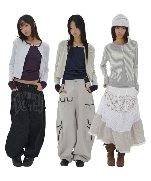 AIRY BUTTON CARDIGAN SET-UP F26041X042