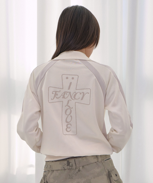 FROSS GLOSSY TRACK TOP (IVORY) F26QB039