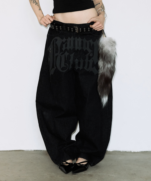 TOOTH JAM WIDE DENIM PANTS (BLACK) F26QD150