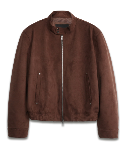 Full-Up Suede Button Harrington Jacket MOCHA