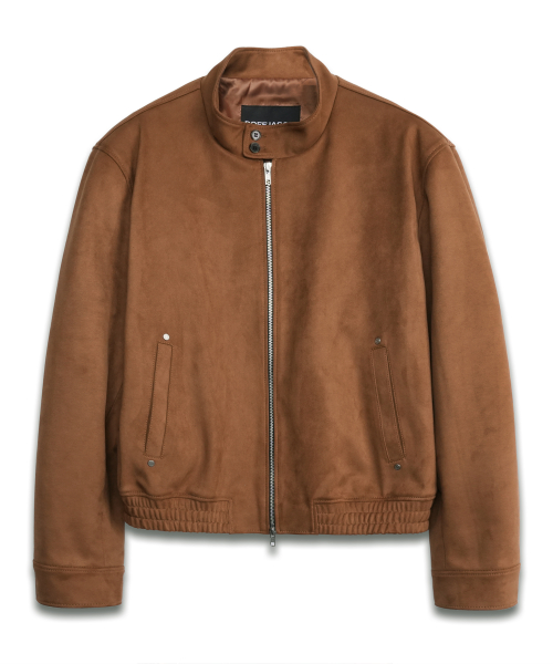 Full-Up Suede Button Harrington Jacket CAMEL