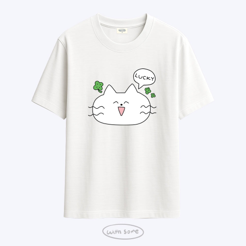 방긋 럭키 냥이 티셔츠