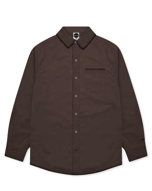 GS010 엣지 스티치드 시티보이 셔츠 (BROWN)
