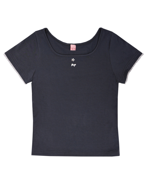 Kitten Crop Tee (Charcoal)