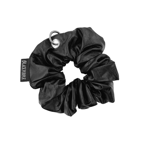 Pony Eyelet Scrunchie_BLACK