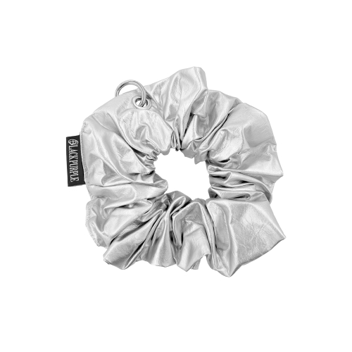 Pony Eyelet Scrunchie_SILVER