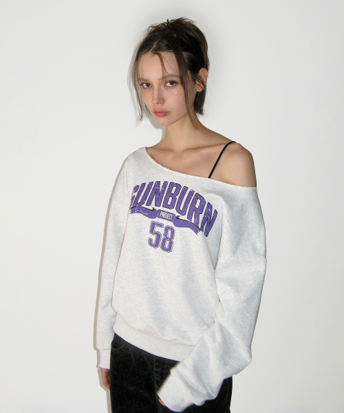 Off-shoulder Sunburn Sweatshirt, MELANGE GRAY