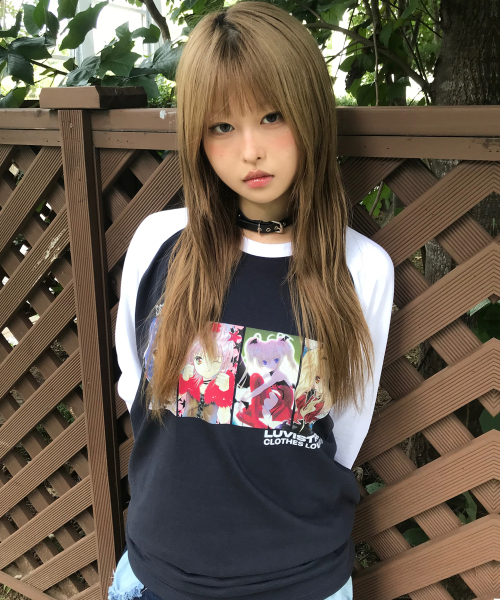 SHUGO CHARA RAGLAN TEE(NAVY)