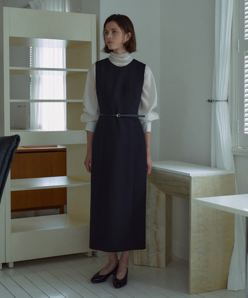 [Belt Set]Classic Sleeveless Dress[LMBFCO25DR804]-Black