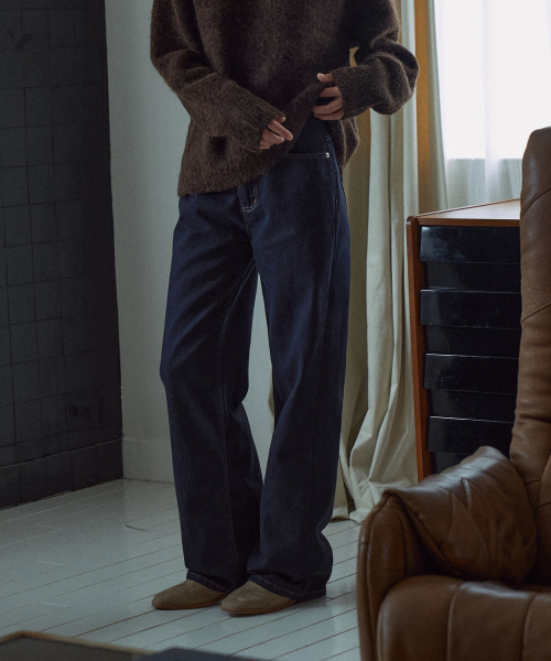 [기장선택]Nonfade Classic Straight Denim Pants[LMBFAU25DN015]-Midnight blue