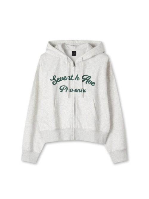 Womens Fleece Graphic Hood Zip Up