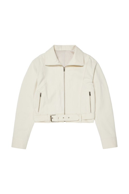 DEINET BELTED COTTON JACKET IN CREAM