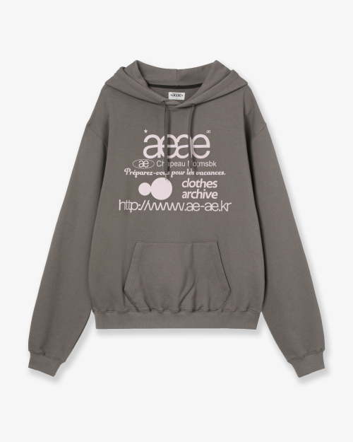 WEB LOGO LOOSED HOODIE [TAUPE]