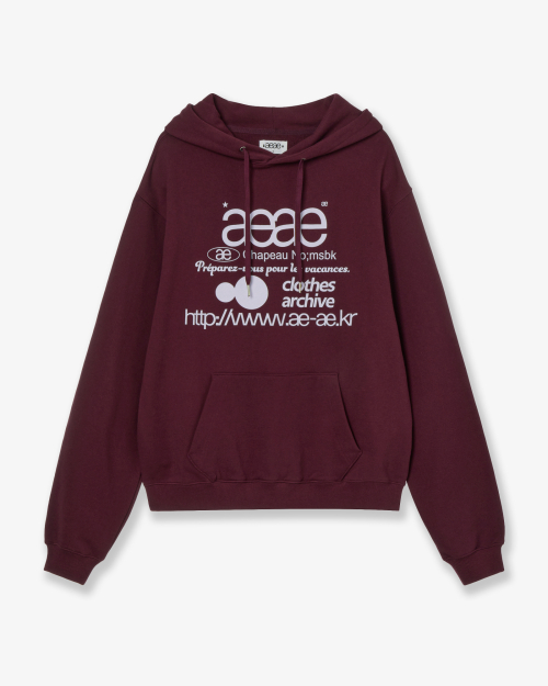 WEB LOGO LOOSED HOODIE [BURGUNDY]