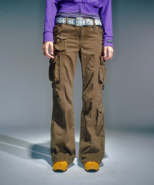 WOMEN SCOTTIE SEMI BOOTS CUT PANTS BROWN