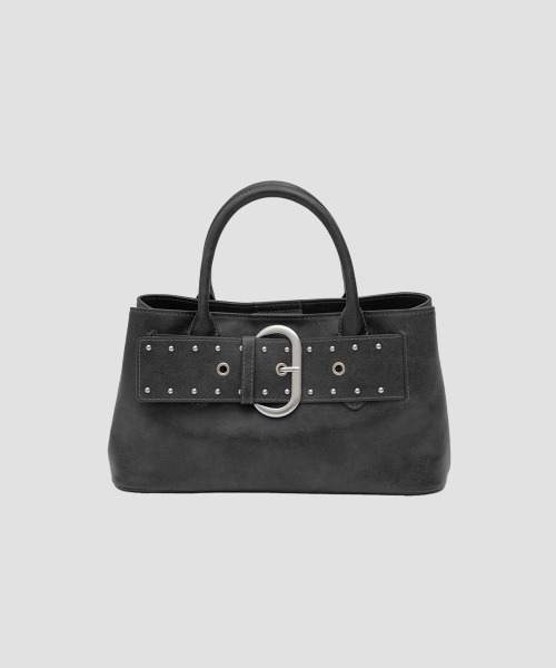 LEATHER BUCKLE BAG BLACK