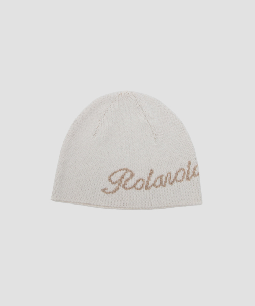 LOGO JAQUARD BEANIE IVORY