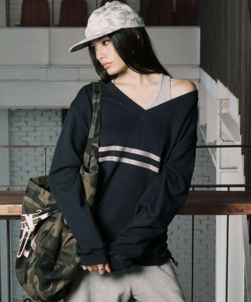 COZY V-NECK L/S NAVY