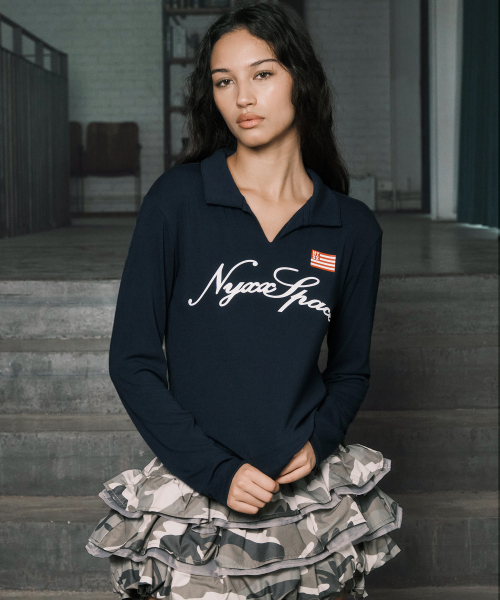 SLIM COLLAR L/S NAVY
