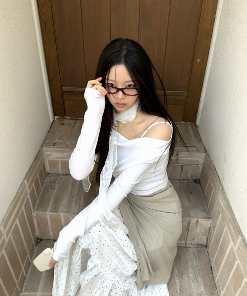 LACE SCARF BONNET-ivory
