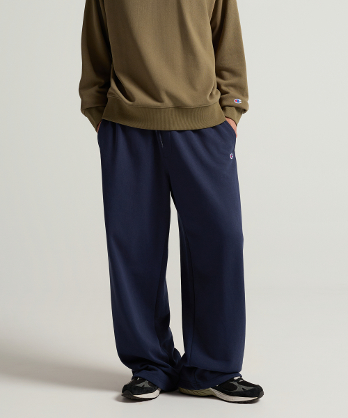 C로고 와이드핏 스웨트 팬츠 Navy