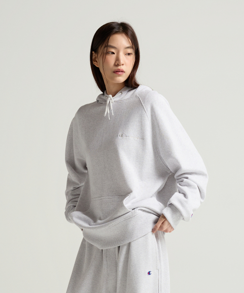 스몰 로고 루즈핏 후드 티셔츠 Light Grey