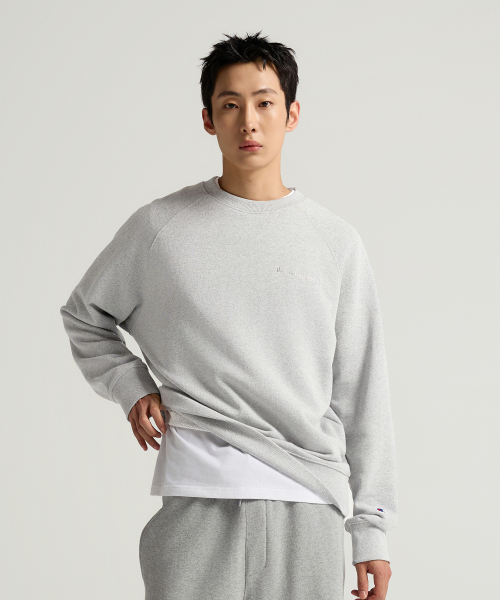 스몰 로고 루즈핏 스웨트셔츠 Light Grey