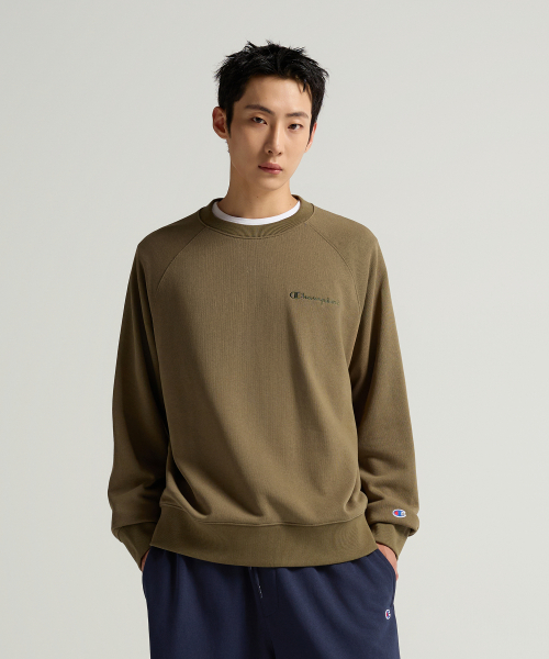 스몰 로고 루즈핏 스웨트셔츠 Khaki