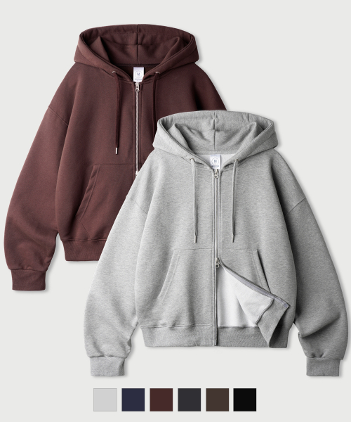 [2PACK] Daycut Crop Overfit Hood Zip Up KJHD2650