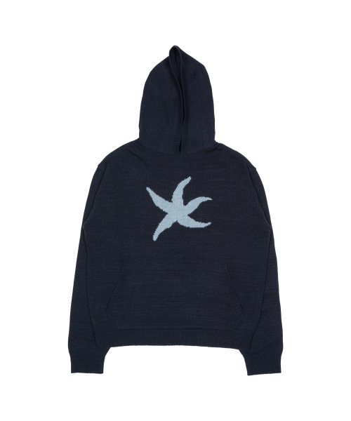 TCM starfish logo knit hoodie (navy)