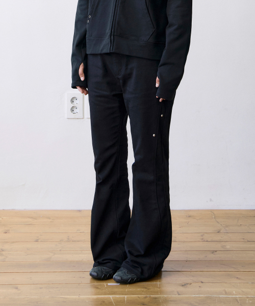 TCM flare snap pants (black)