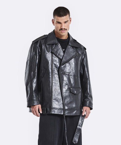 Oversized rider jacket - Black