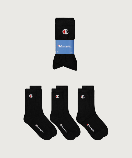 C로고 풀랭스 삭스 3PACK Black