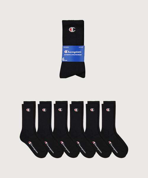 C로고 풀랭스 삭스 6PACK Black