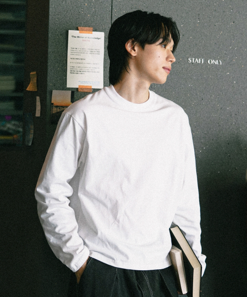 Boy Crop Long Sleeve White KJLT2672
