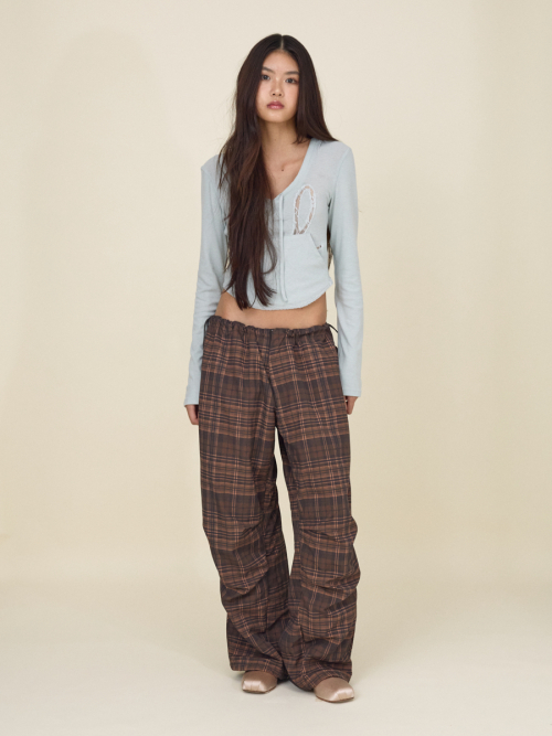 CHECKMATE TRACK PANTS (BROWN)