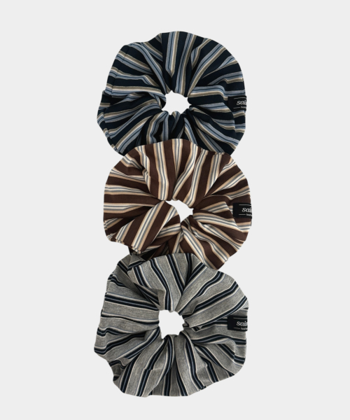 fall stripe scrunchie
